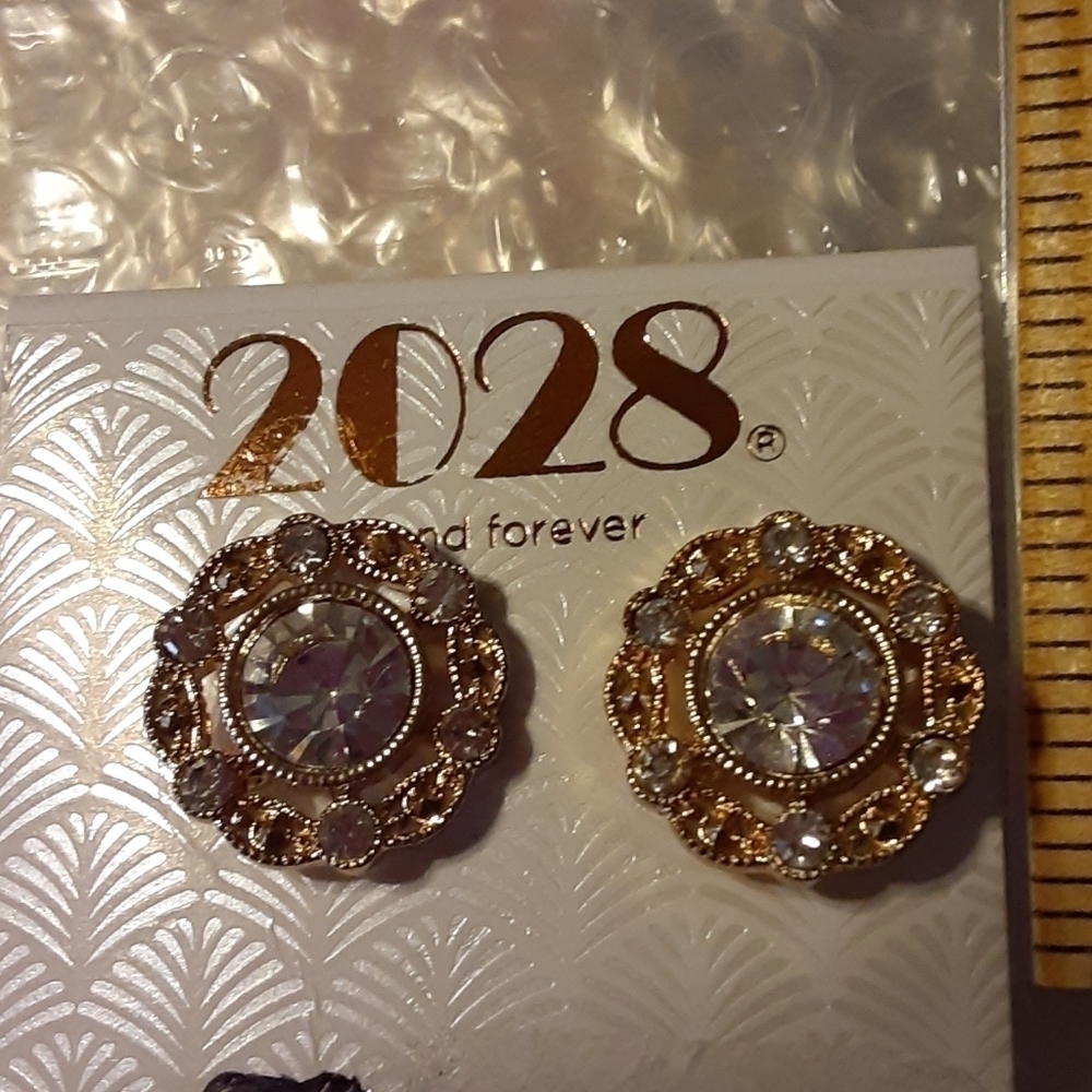 Rhinestone Pierced Earrings